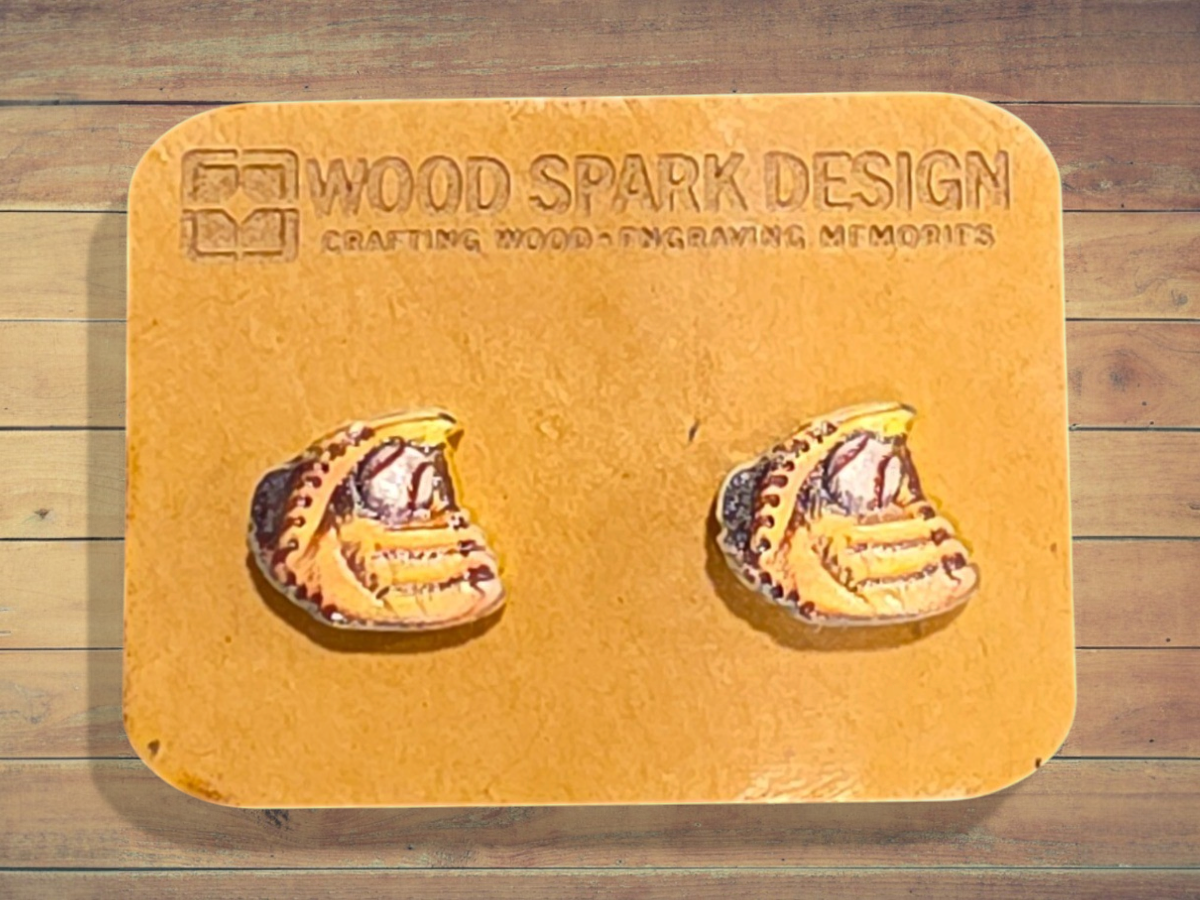 Baseball glove earrings